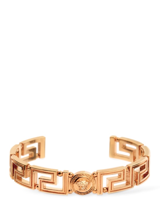 Versace: Greek motif & medusa cuff bracelet - men_0 | Luisa Via Roma