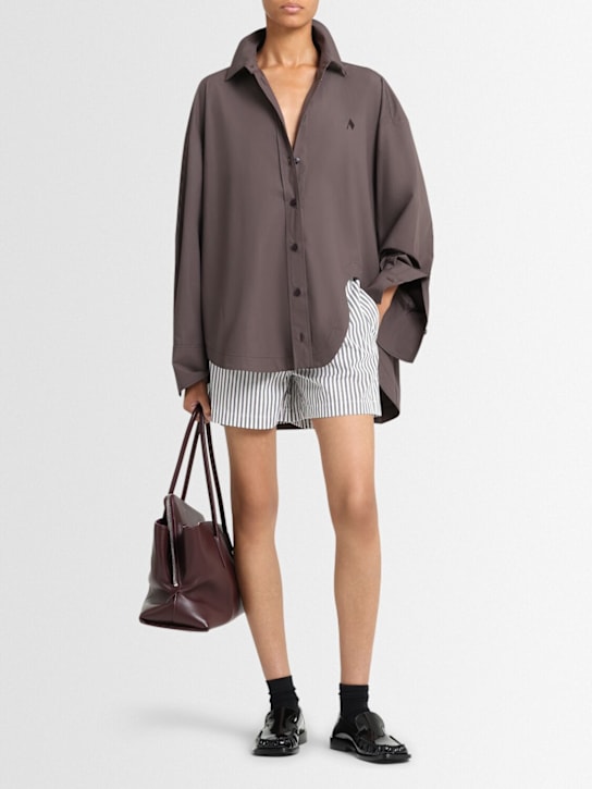 The Attico: Camicia in popeline di cotone - Marrone Scuro - women_1 | Luisa Via Roma