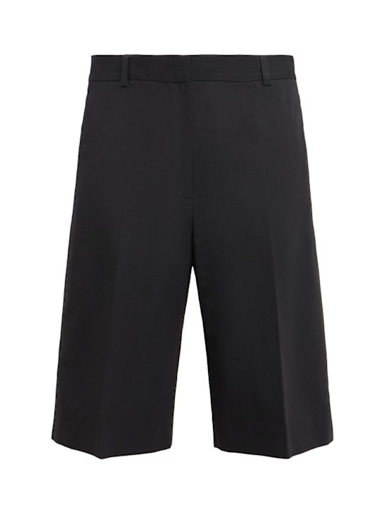 Toteme: Tailored organic cotton blend shorts - Black - women_0 | Luisa Via Roma