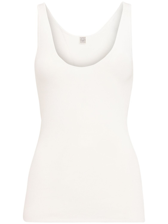 Toteme: Tank top de algodón orgánico - Blanco - women_0 | Luisa Via Roma