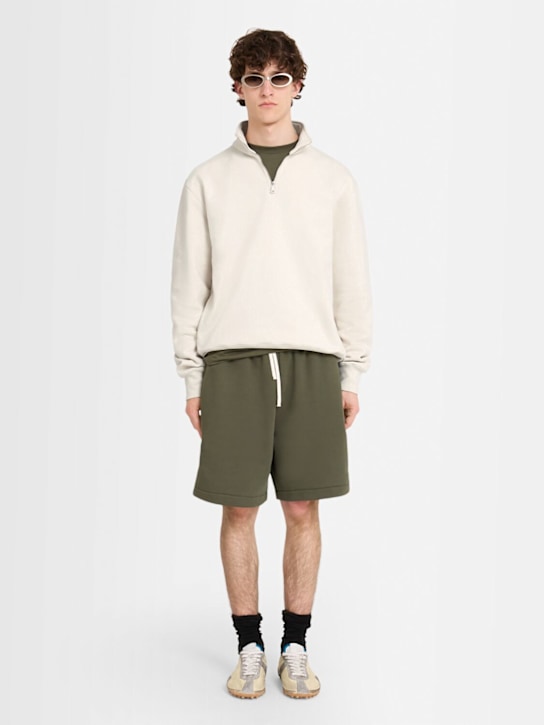 The Core: ハーフジップ コットンスウェットシャツ - ベージュ - men_1 | Luisa Via Roma
