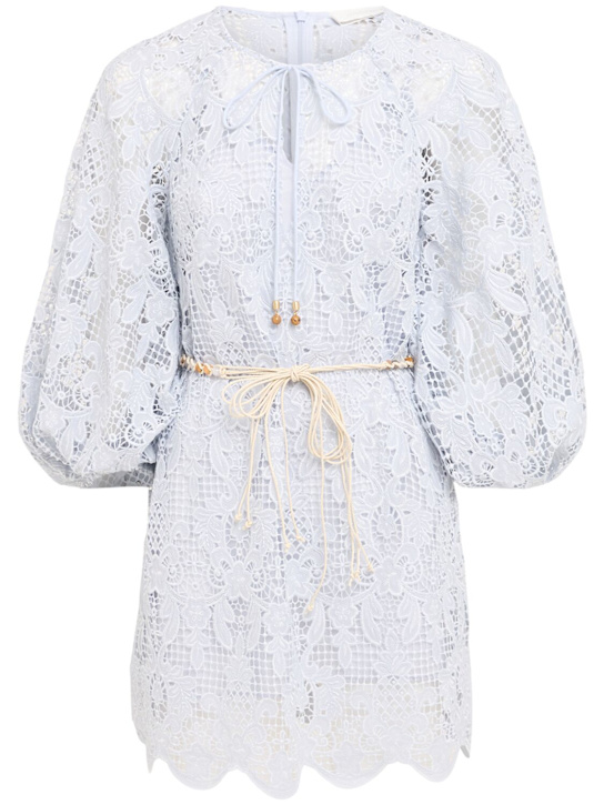 Zimmermann: Ascension lace mini dress w/ belt - women_0 | Luisa Via Roma