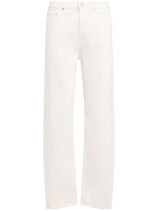 Toteme: Twisted seam organic cotton denim jeans - Off-White - women_0 | Luisa Via Roma