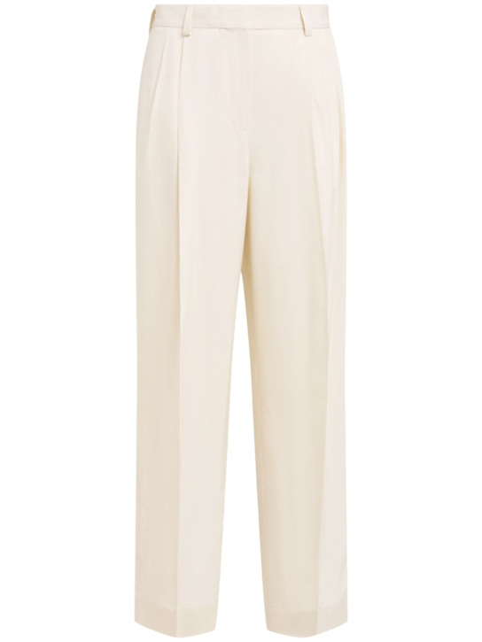 Toteme: Double-pleat viscose straight pants - women_0 | Luisa Via Roma