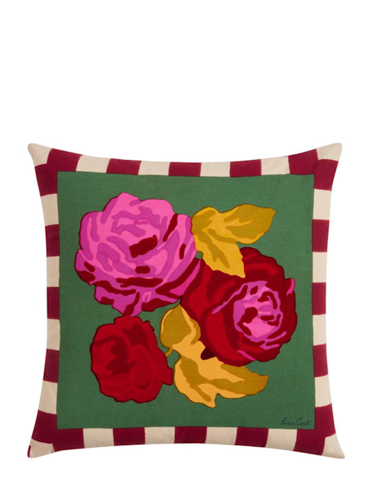 LISA CORTI: Nizam Stripes Green cushion - ecraft_0 | Luisa Via Roma
