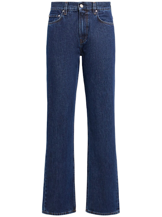 Toteme: Low rise straight cotton denim jeans - women_0 | Luisa Via Roma