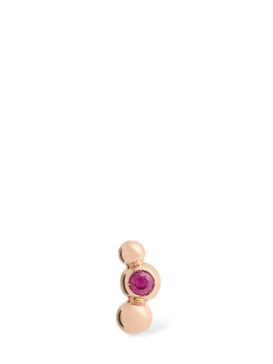 DoDo: 9k Rose gold Bollicine ruby mono earring - Gold/Fuchsia - women_0 | Luisa Via Roma