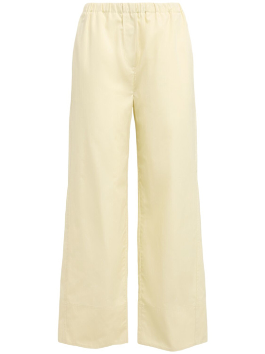 Toteme: Twisted seam organic cotton boxer pants - Straw - women_0 | Luisa Via Roma