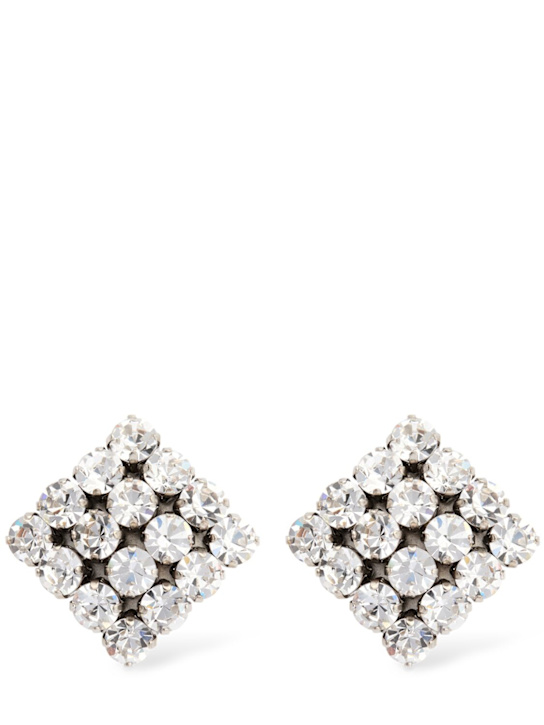 Square crystal stud earrings