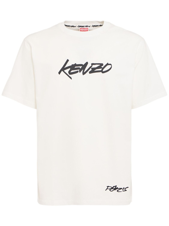 Kenzo Paris: Kenzo Futura cotton classic t-shirt - men_0 | Luisa Via Roma