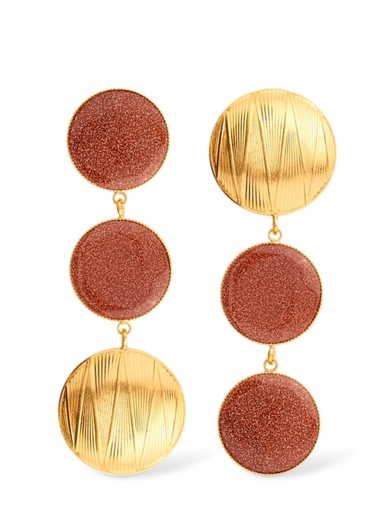 Destree: Sonia geometric double stone earrings - women_0 | Luisa Via Roma
