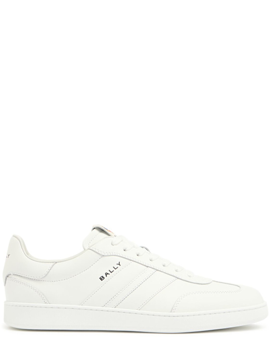 Bally: Rivy leather low top sneakers - White - men_0 | Luisa Via Roma