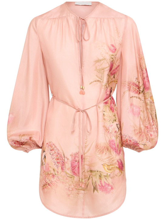 Zimmermann: Top in seta Cascadian - Rosa/Multi - women_0 | Luisa Via Roma