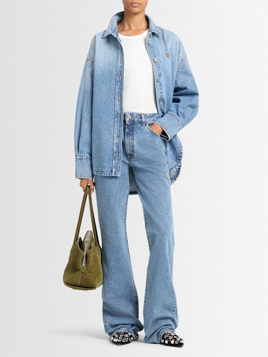 The Attico: Washed denim flared jeans - Blue - women_1 | Luisa Via Roma