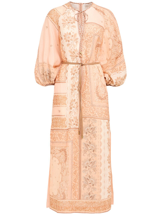 Zimmermann: Lucky linen tunic midi dress - women_0 | Luisa Via Roma