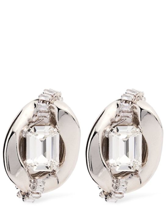 Chain earrings w/ crystals - Thumbnail 1