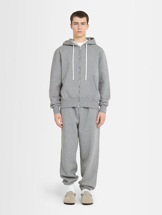 The Core: Full-zip cotton sweatshirt hoodie - Grey - men_1 | Luisa Via Roma