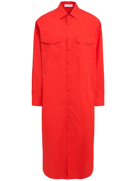 The Frankie Shop: Calren cotton poplin long dress - Red - women_0 | Luisa Via Roma