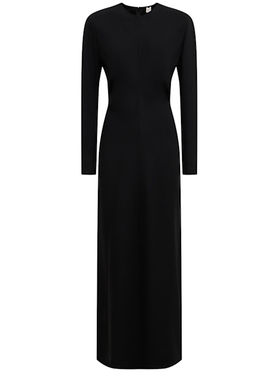 Toteme: Long-sleeve slouch waist viscose dress - ブラック - women_0 | Luisa Via Roma