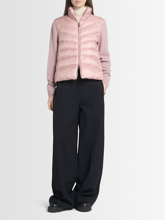Moncler: Nylon down cardigan - women_1 | Luisa Via Roma