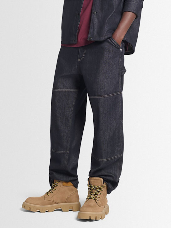 Moncler: Peak City suede leather lace-up boots - Warm Beige - men_1 | Luisa Via Roma