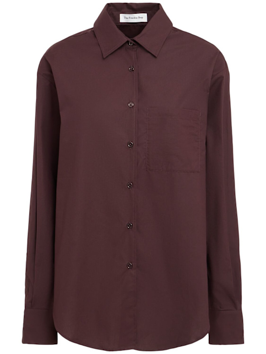 The Frankie Shop: Lui cotton poplin shirt - Purple - women_0 | Luisa Via Roma