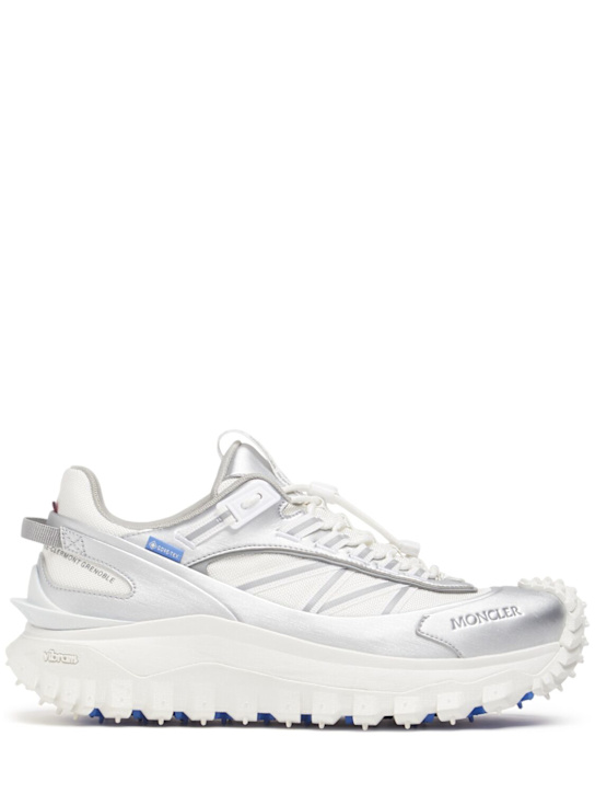 Moncler: Trailgrip GTX leather sneakers - Matt Silver - men_0 | Luisa Via Roma