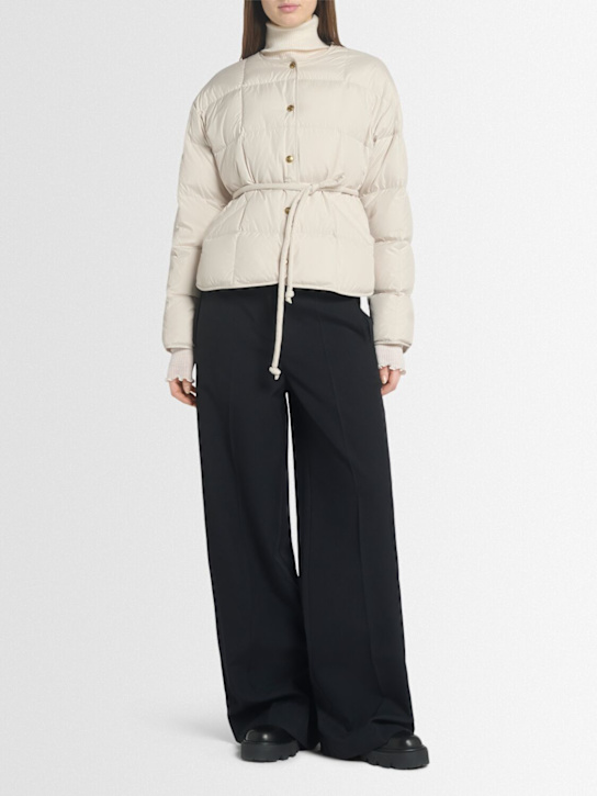 Moncler: Caramagne belted tech down jacket - women_1 | Luisa Via Roma