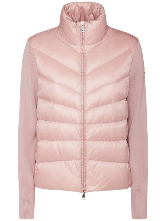 Moncler: Nylon down cardigan - women_0 | Luisa Via Roma