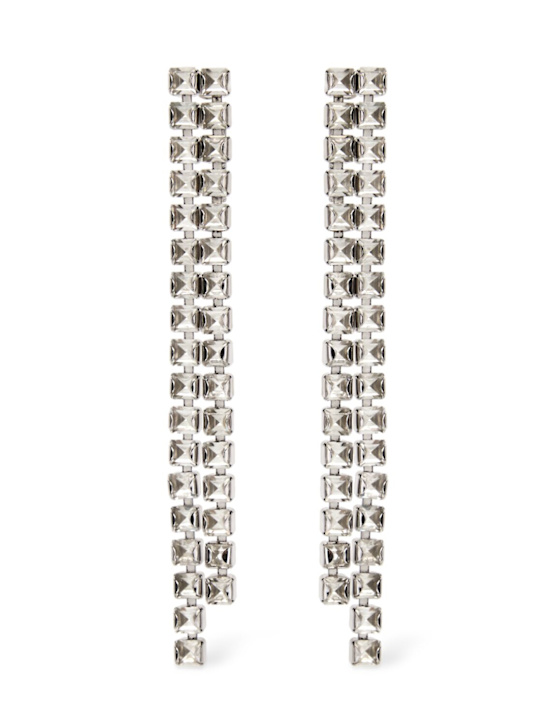 Rosantica: Vetro crystal drop earrings - Silver - women_0 | Luisa Via Roma