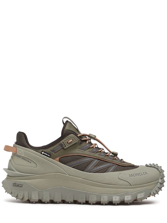 Moncler: Trailgrip GTX leather sneakers - Olive Night - men_0 | Luisa Via Roma