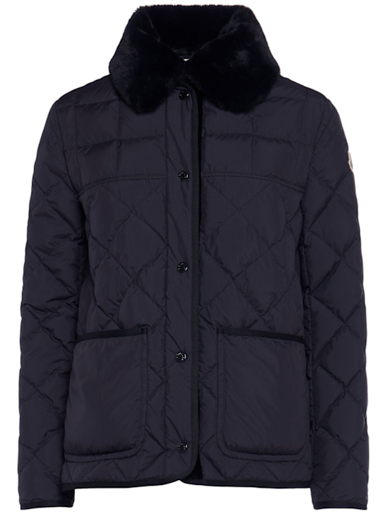 Moncler: Cygne diamond quilted tech down jacket - women_0 | Luisa Via Roma