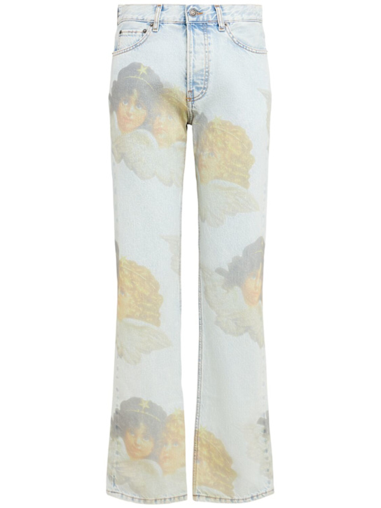 Fiorucci: Angel print straight fit jeans - women_0 | Luisa Via Roma