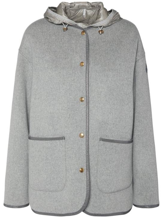 Moncler: Reposse wool & cashmere down jacket - women_0 | Luisa Via Roma