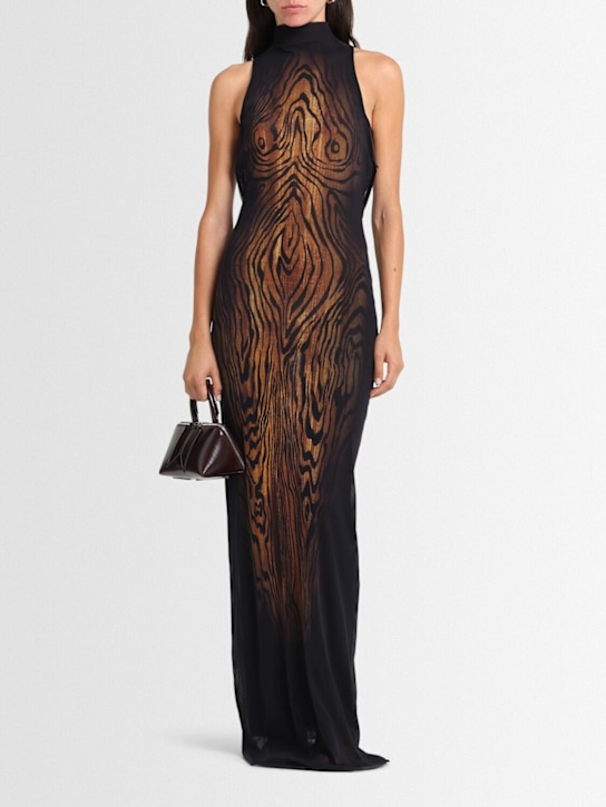 Jean Paul Gaultier: Double-layer printed mesh long dress - women_1 | Luisa Via Roma