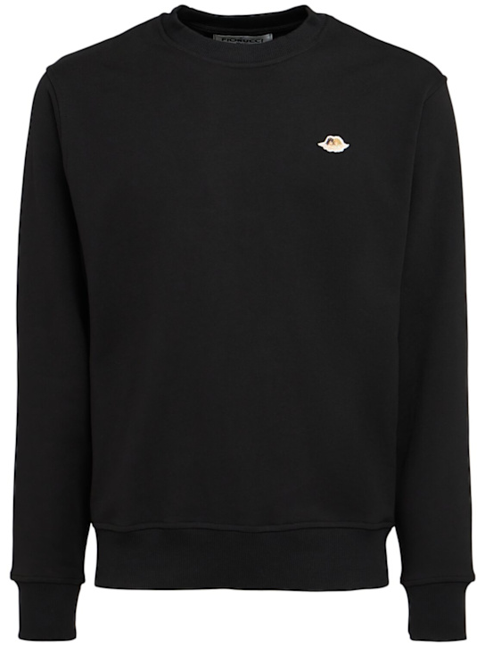 Fiorucci: Angel patch regular fit sweatshirt - Black - men_0 | Luisa Via Roma
