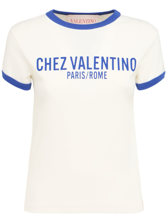Valentino: Logo jersey t-shirt - women_0 | Luisa Via Roma