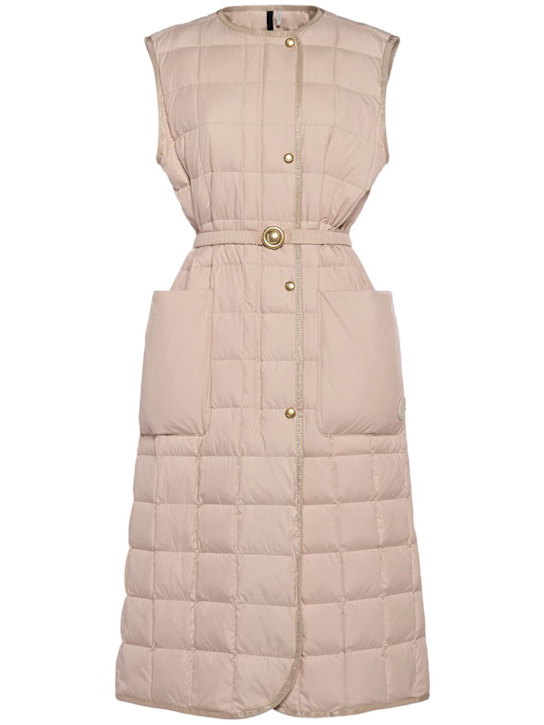 Moncler: Butor long quilted tech down vest - women_0 | Luisa Via Roma