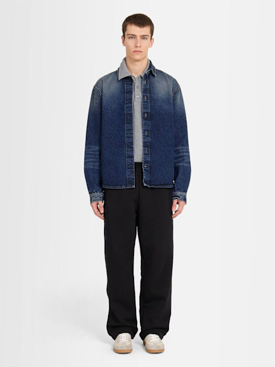 The Core: Pantalon droit en coton - Noir - men_1 | Luisa Via Roma