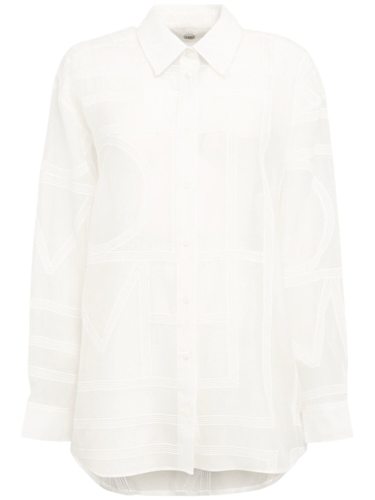 Toteme: Classic organic cotton blend shirt - ホワイト - women_0 | Luisa Via Roma