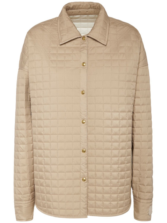 Moncler: Square quilted nylon padded shirt - women_0 | Luisa Via Roma