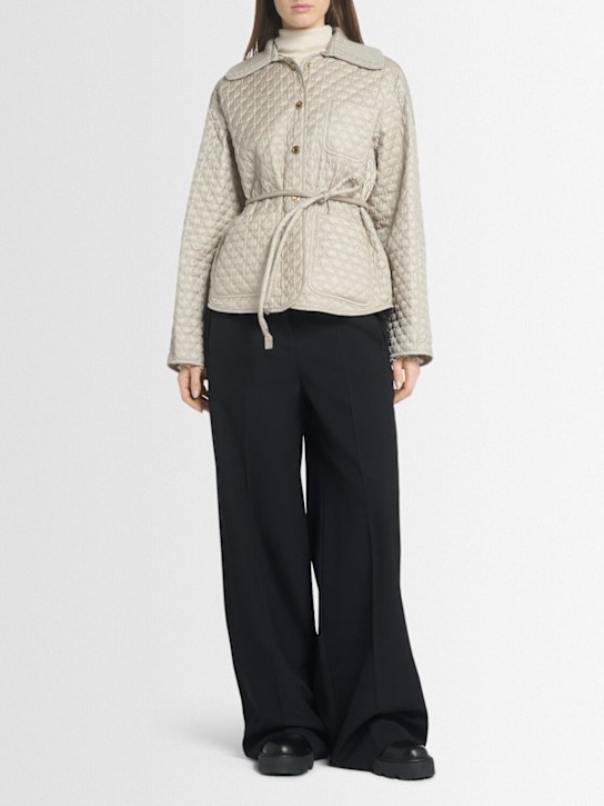 Moncler: Raray belted nylon down jacket - women_1 | Luisa Via Roma