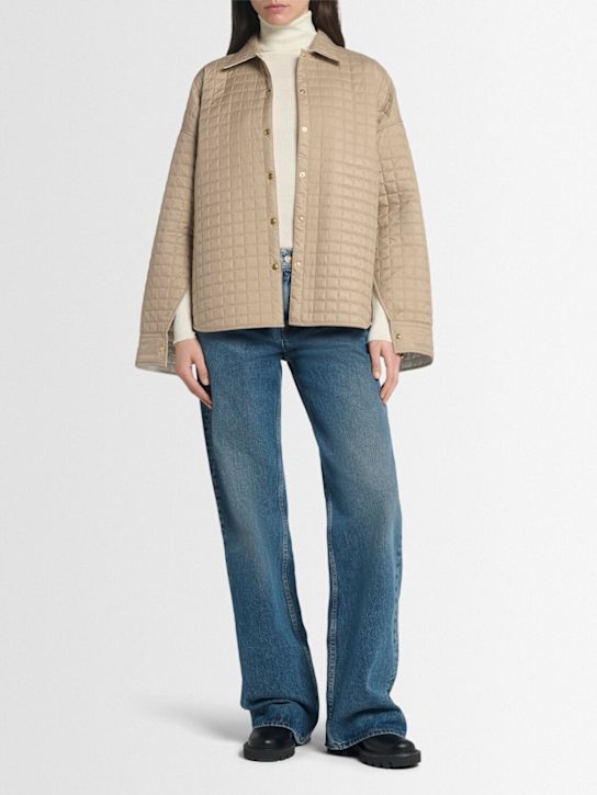 Moncler: Square quilted nylon padded shirt - women_1 | Luisa Via Roma