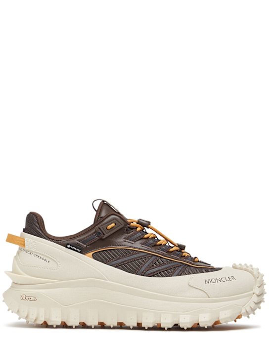 Moncler: Trailgrip GTX leather sneakers - Brown/Beige - men_0 | Luisa Via Roma