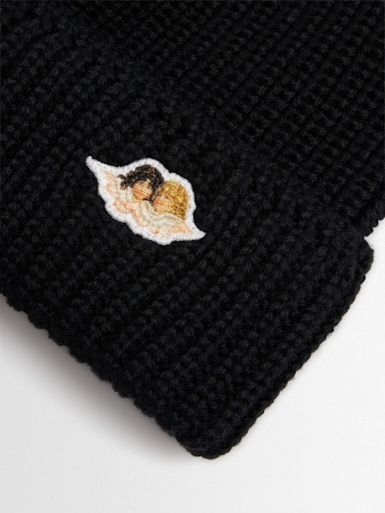 Fiorucci: Angel patch beanie - Black - men_1 | Luisa Via Roma