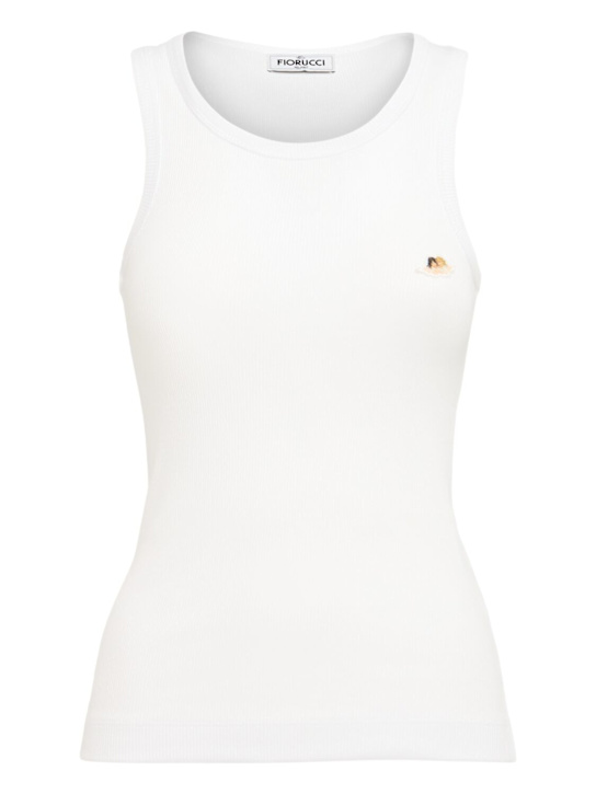 Fiorucci: Angel patch ribbed tank top - women_0 | Luisa Via Roma