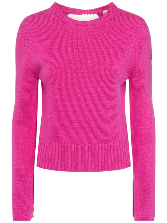 Moncler: Virgin wool & cashmere sweater - women_0 | Luisa Via Roma