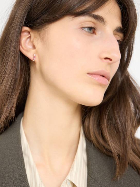 DoDo: 9kt Rose gold Bollicine mono earring - Multi/Gold - women_1 | Luisa Via Roma