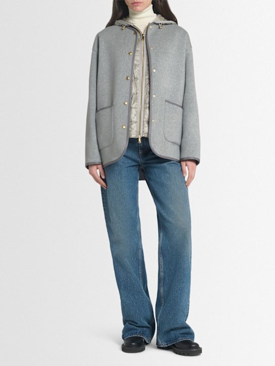 Moncler: Reposse wool & cashmere down jacket - women_1 | Luisa Via Roma