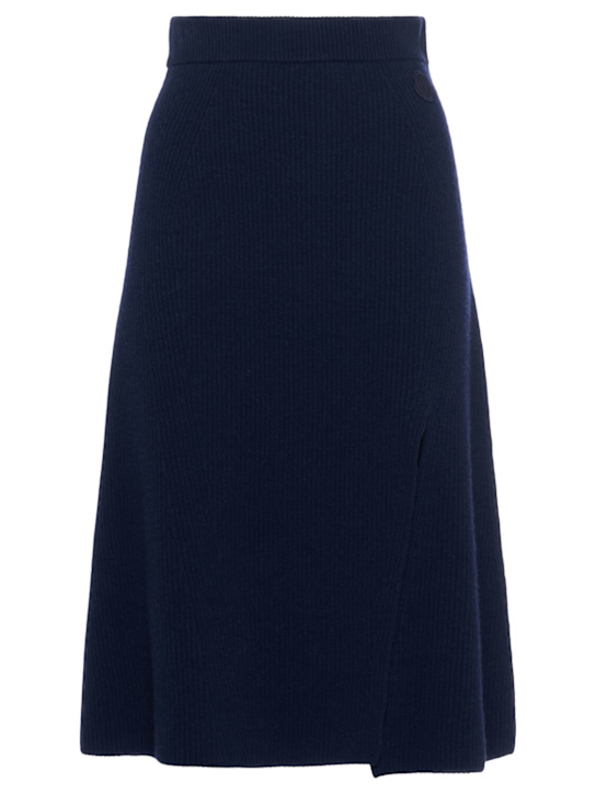 Moncler: Wool & cashmere midi skirt - women_0 | Luisa Via Roma